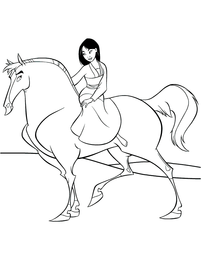 Free Printable Mulan Coloring Pages For Kids | Horse coloring pages, Disney  coloring pages, Disney princess coloring pages