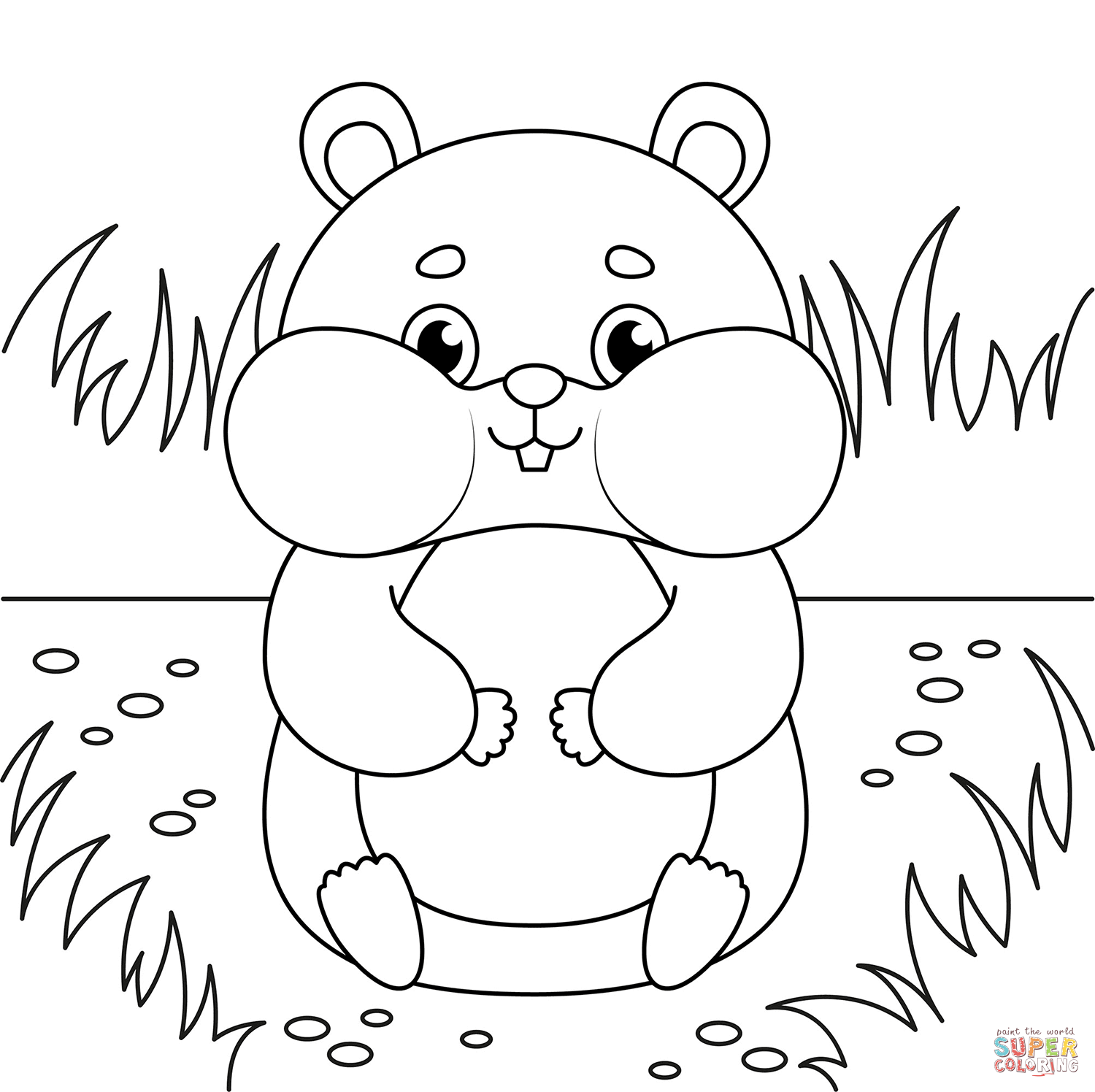 Cute Hamster coloring page | Free Printable Coloring Pages