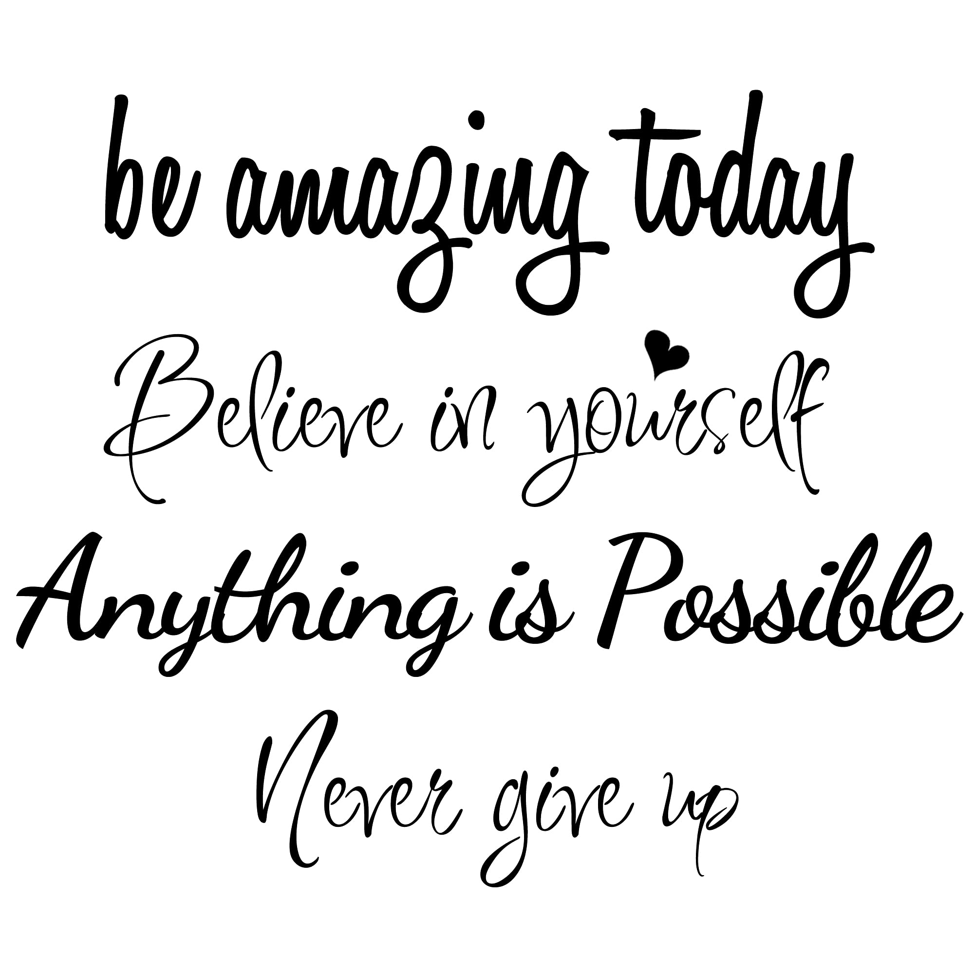 Amazon.com: Large Inspirational Quote Wall Decals, Removable Positive  Saying Wall Lettering Stickers, Motivational Word Decal Peel and Stick for  Classroom Home Living Room Bedroom Office DIY Wall Art Decor : Tools &