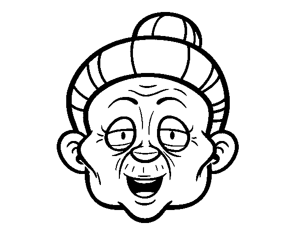 Granny face coloring page - Coloringcrew.com