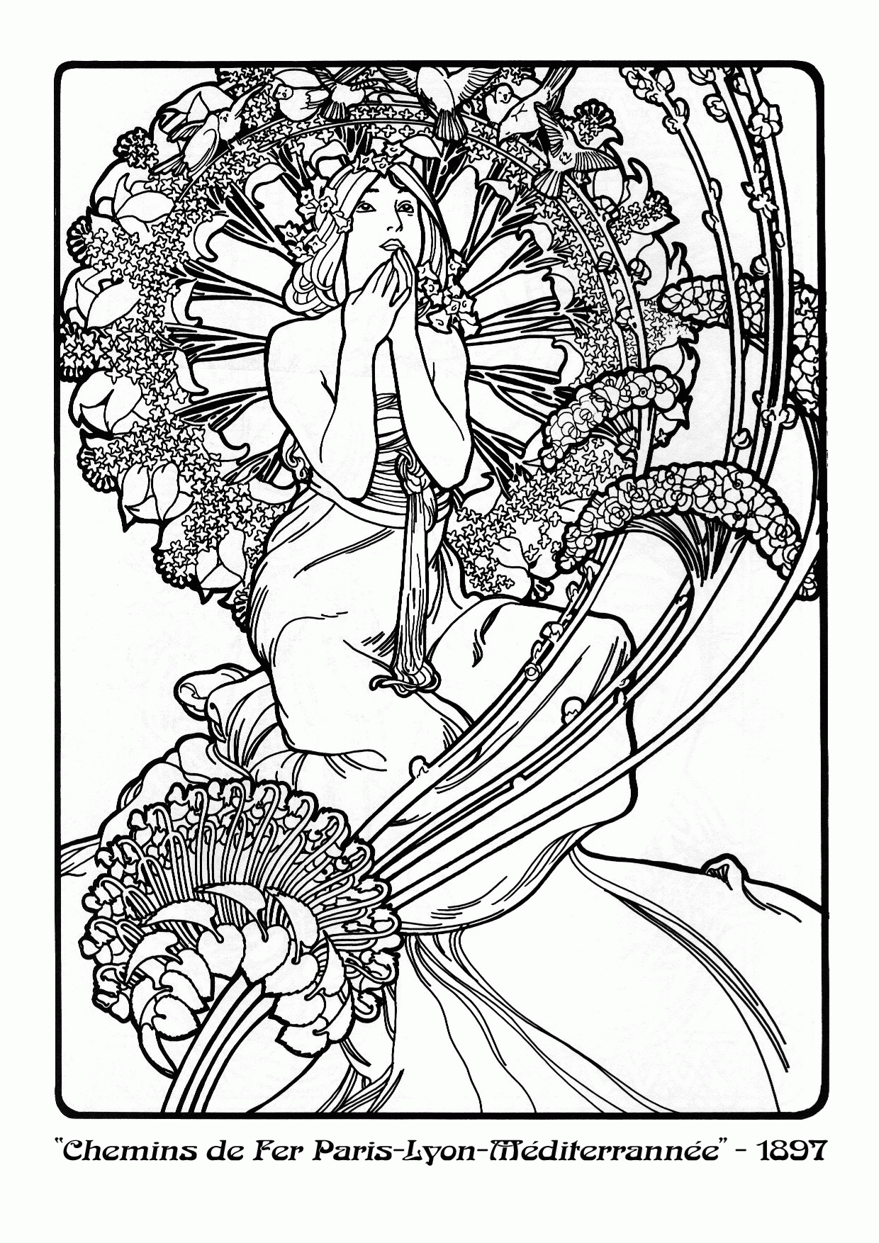 Art nouveau coloring pages to download and print for free