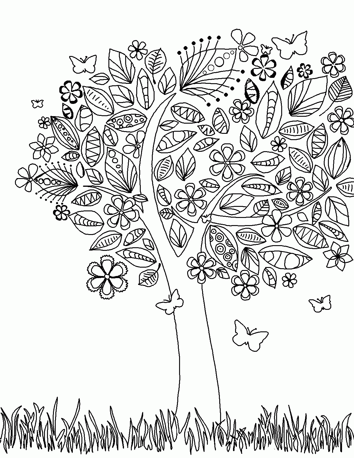 Adult ~ Printable Coloring Pages for Adults Abstract Flowers ...