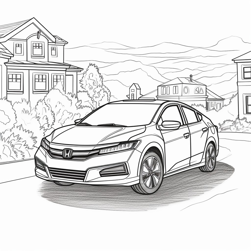 Honda car 25 coloring page