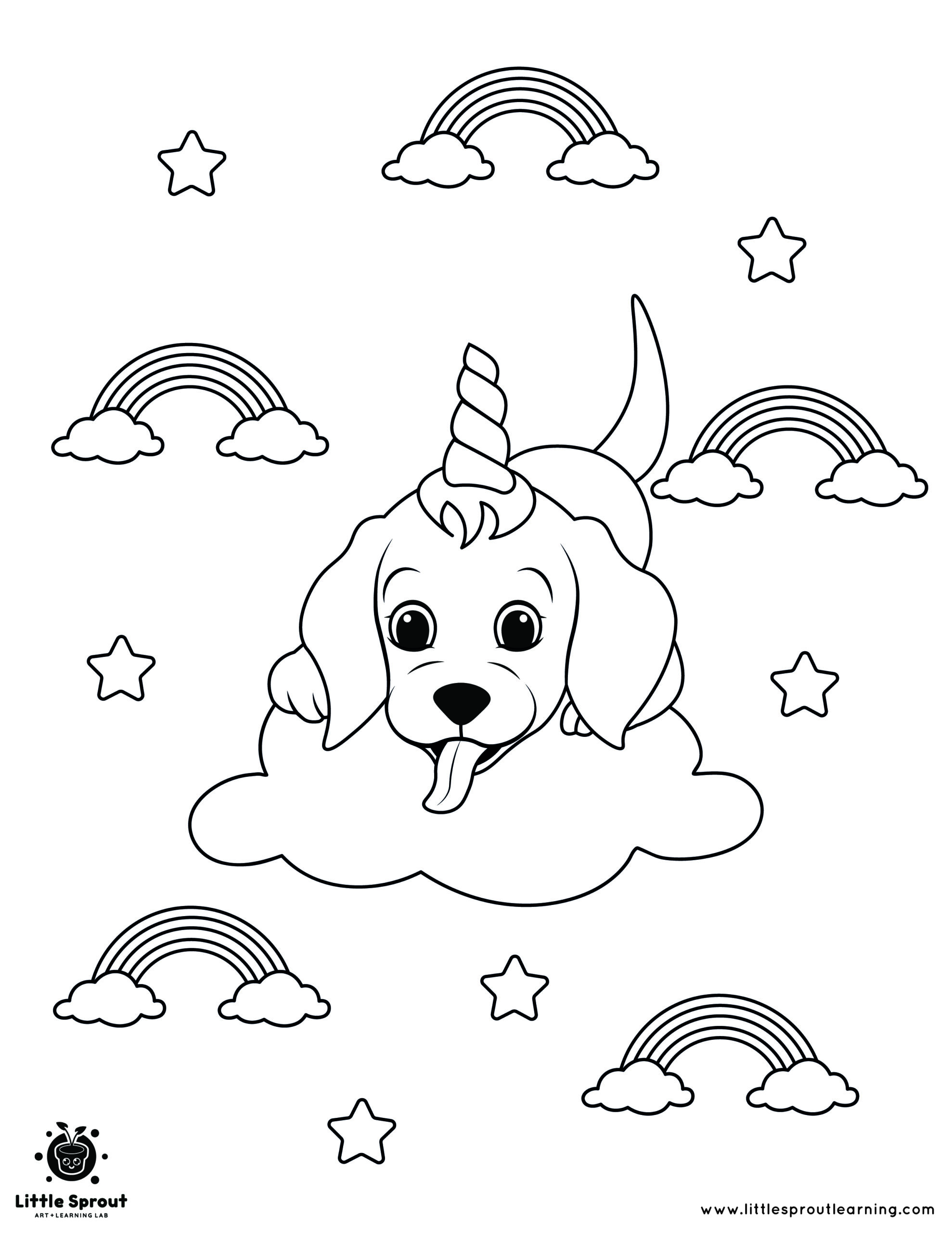 Unicorn Dog Coloring Page ...