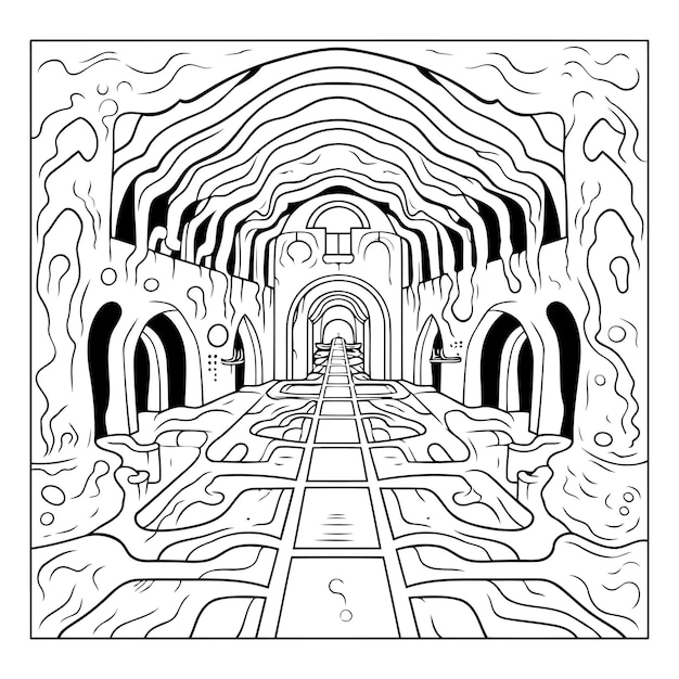 dark tunnel coloring book for adults ...