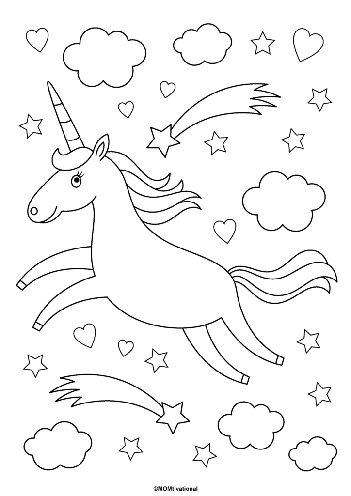 Fun and Free Unicorn Coloring Pages For Kids - MOMtivational