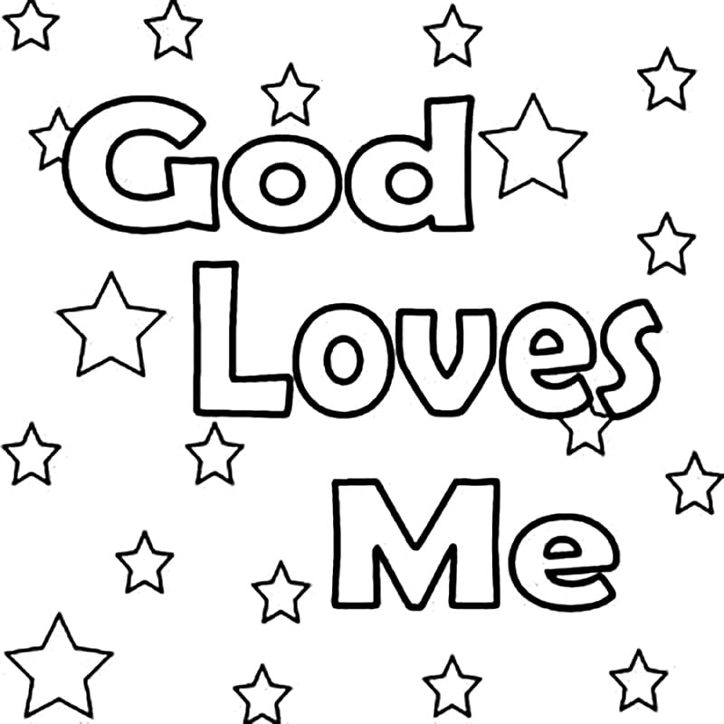 God Loves Me to Color Coloring Page - Free Printable Coloring Pages for Kids