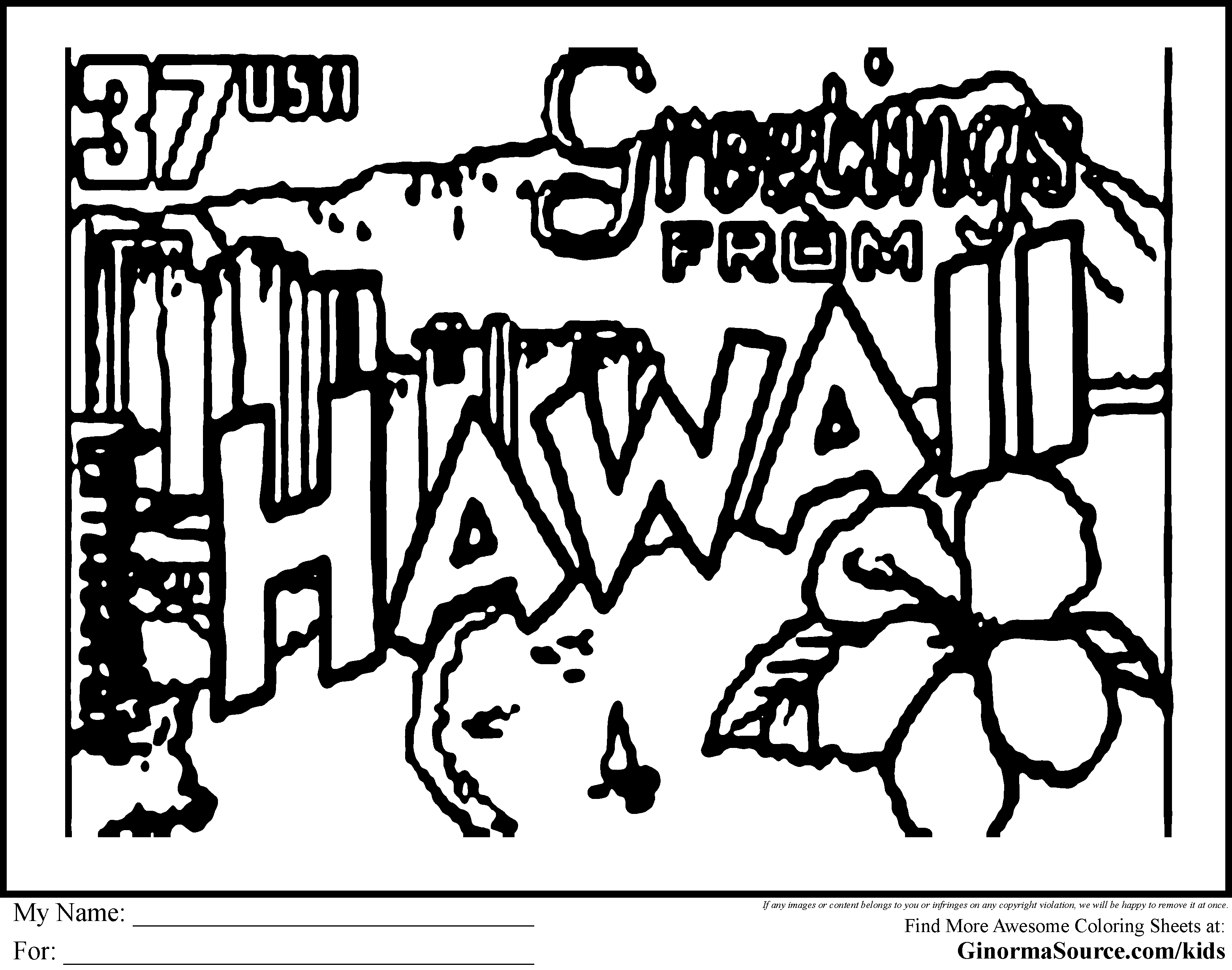Hawaii State Fish Coloring Page Preschool Hawaii Coloring Pages ...