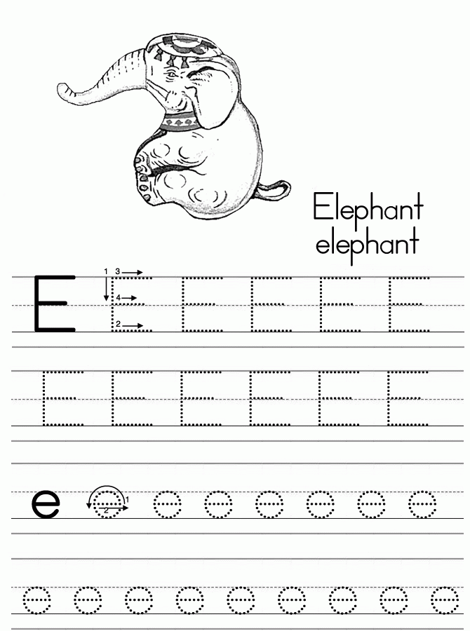 Coloring Pages Letter E - Coloring