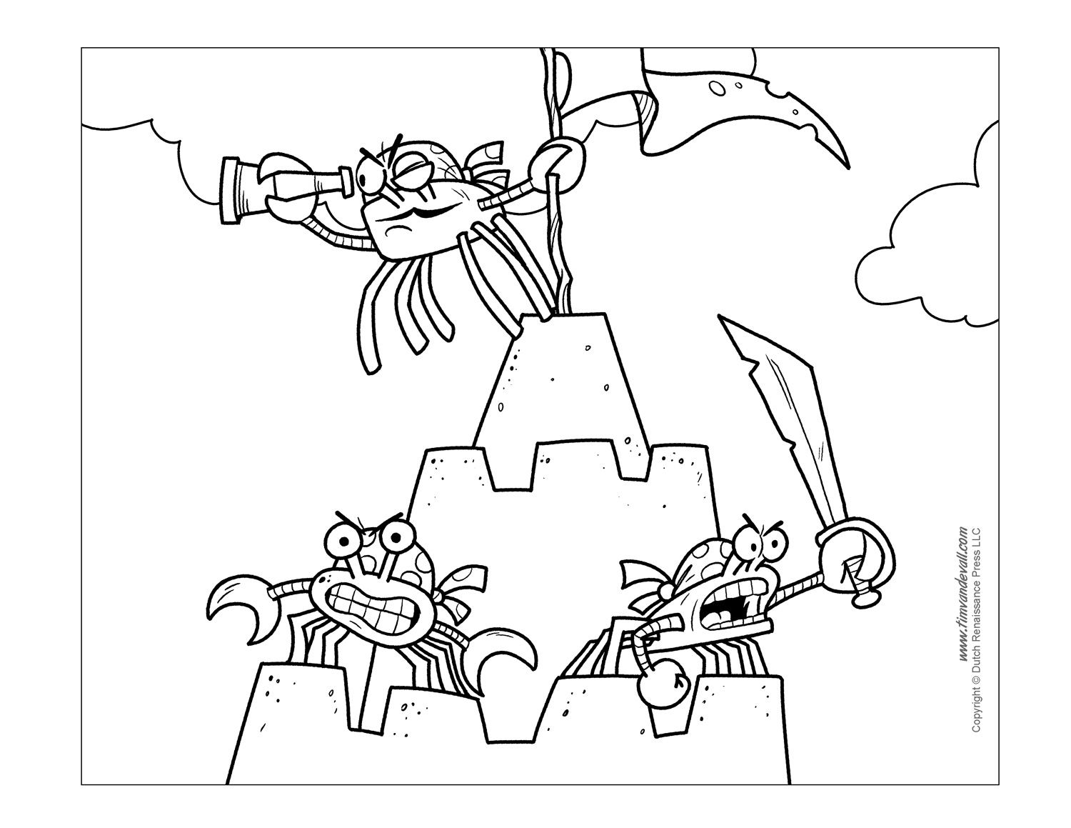 Crab Coloring Pages - Tim's Printables