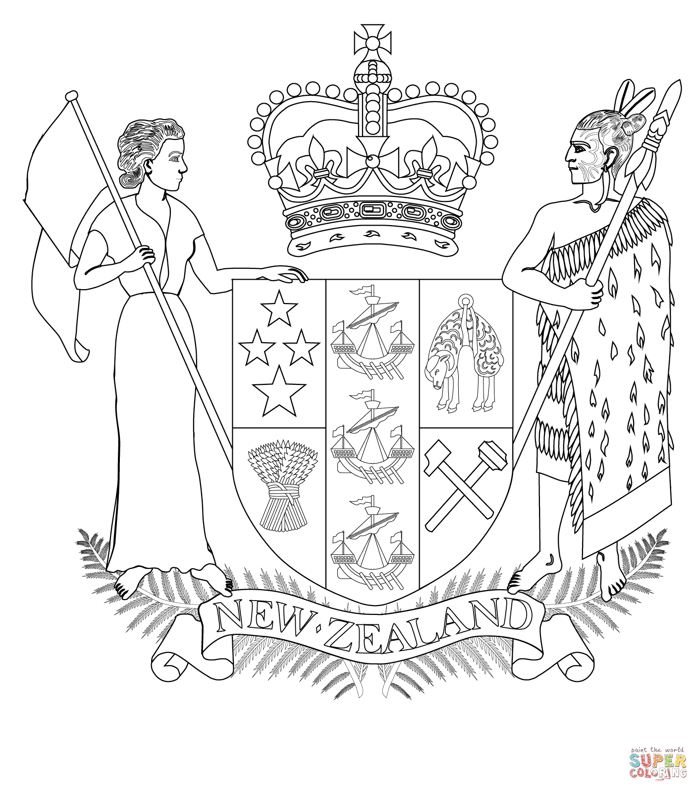 New Zealand coloring pages | Free Coloring Pages