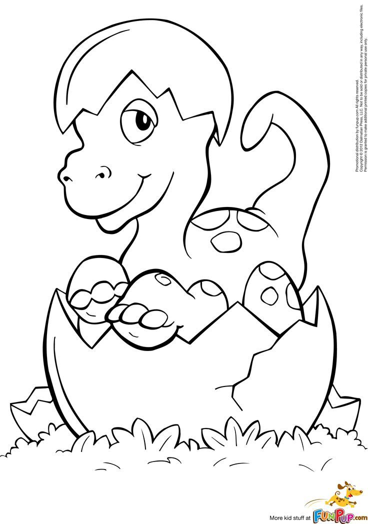 Baby dinosaur coloring pages to download and print for free