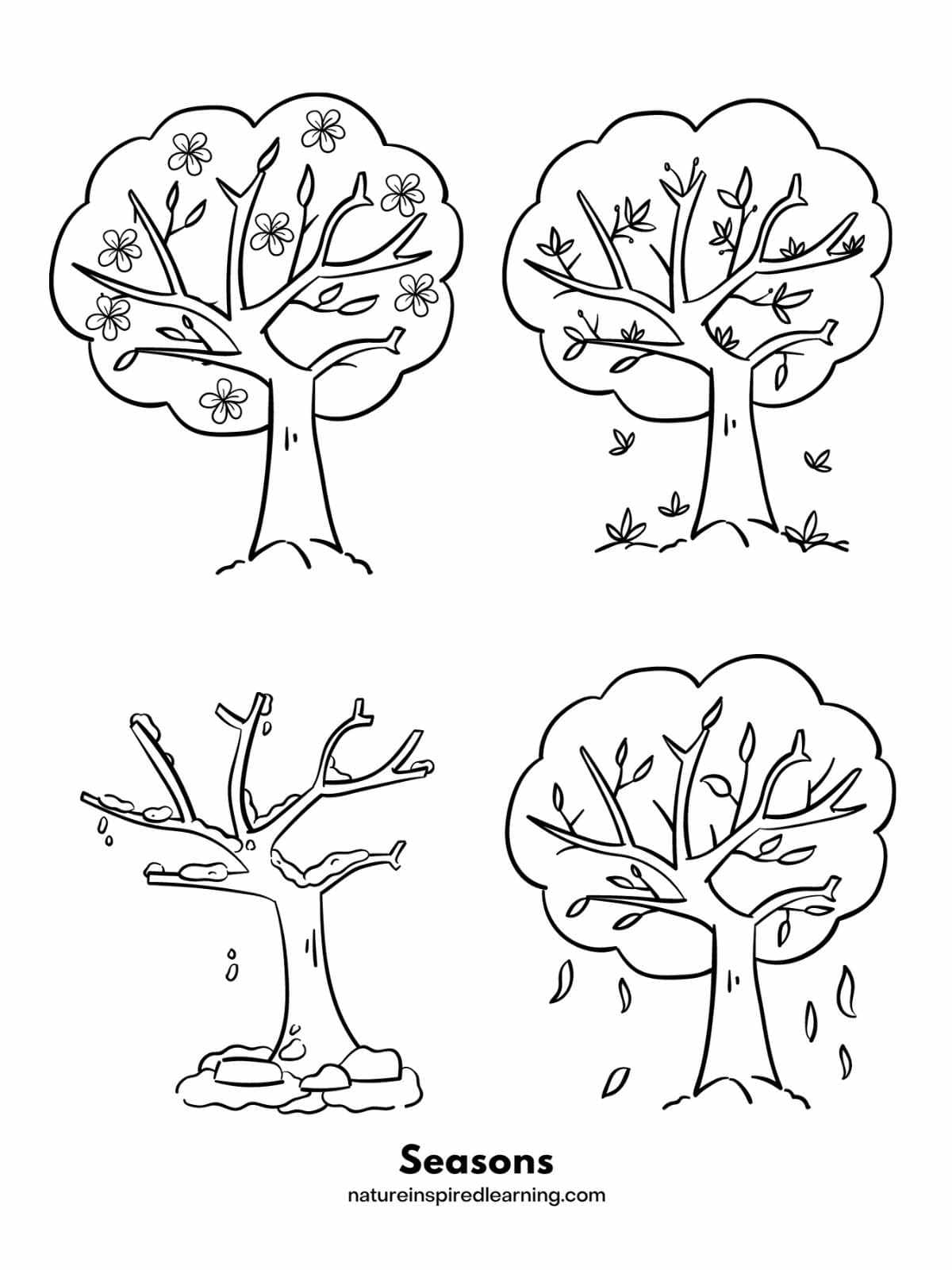 Tree Coloring Pages - Nature Inspired Learning