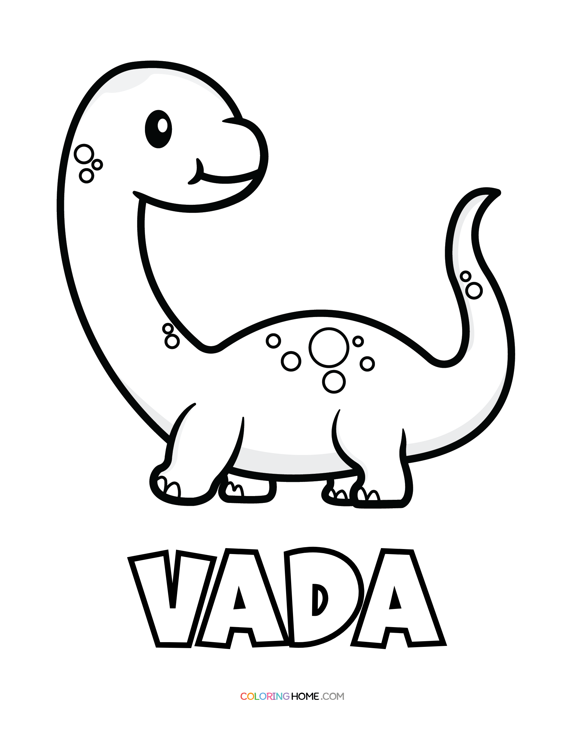 Vada dinosaur coloring page
