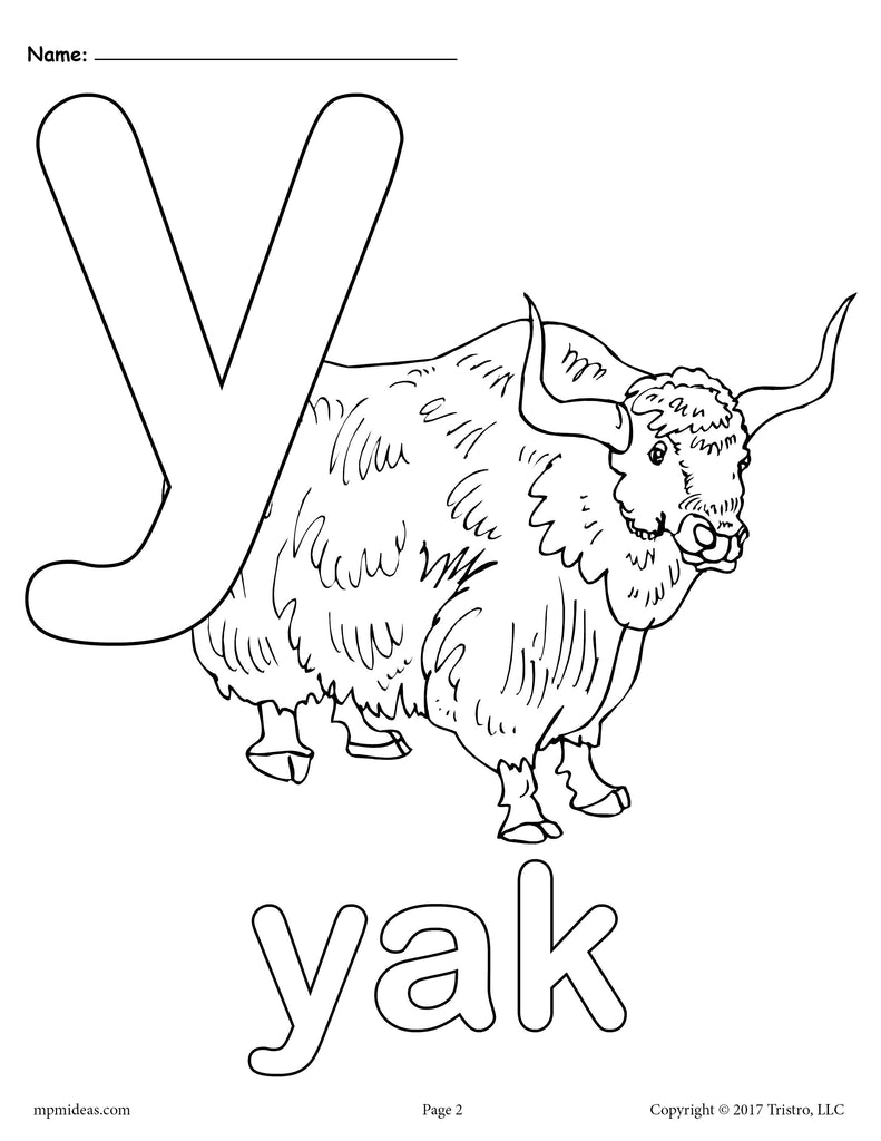 Letter Y Alphabet Coloring Pages - 3 Printable Versions! – SupplyMe