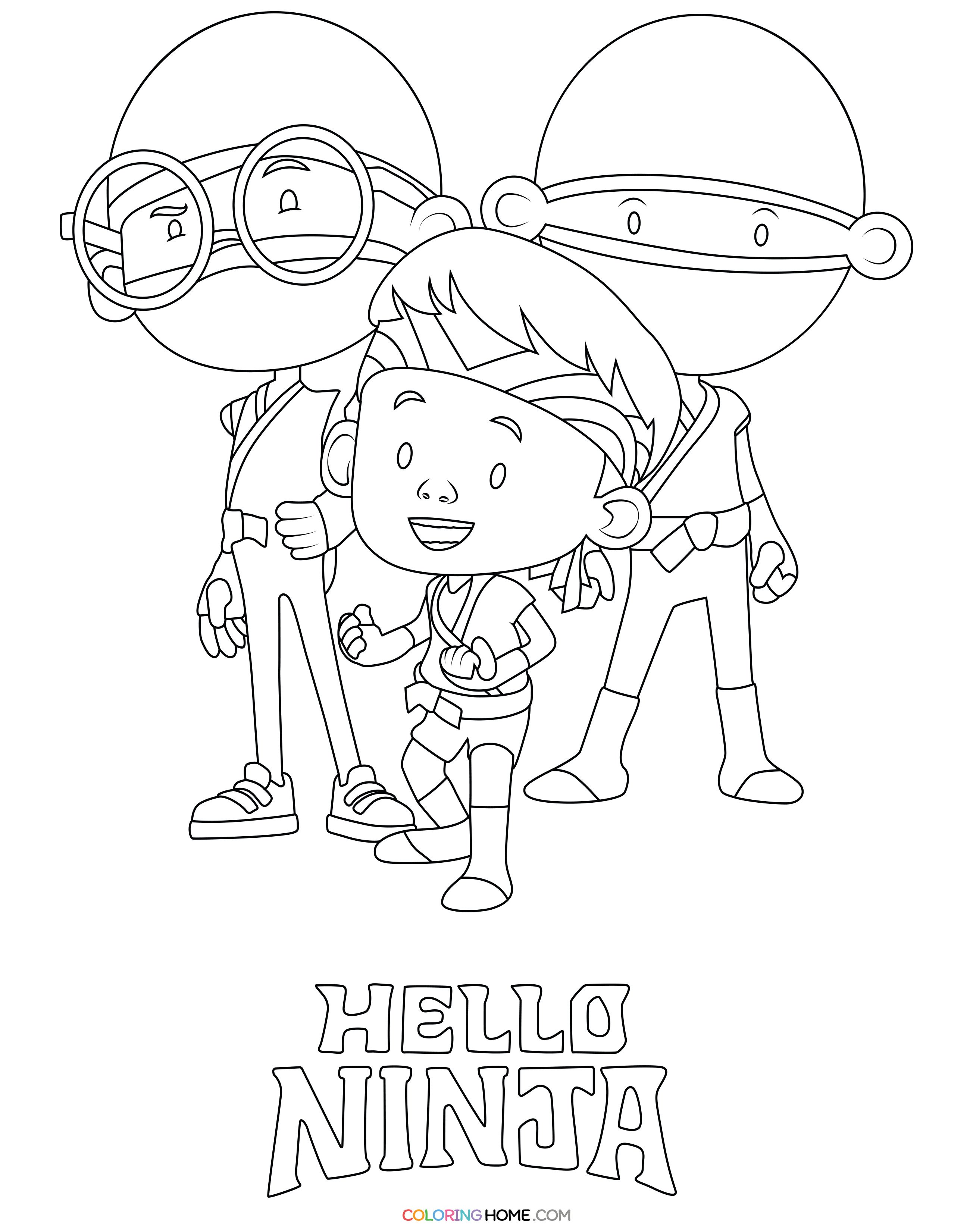 Hello Ninja coloring page