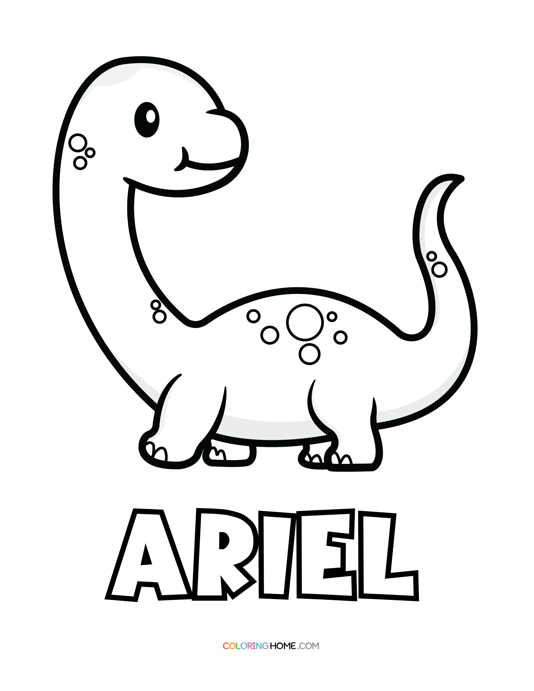 Ariel dinosaur coloring page