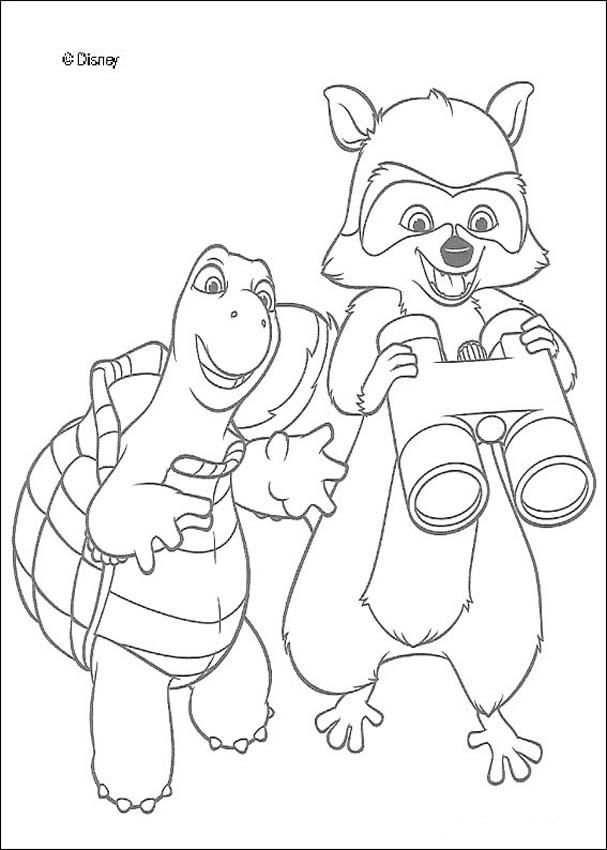 Rj and verne looking through binoculars coloring pages - Hellokids.com