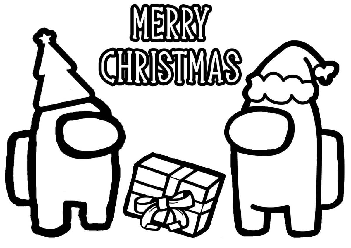 Among Us Merry Christmas Coloring Page - Free Printable Coloring Pages for  Kids