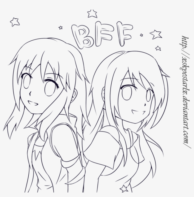 Bff Anime Colouring Pages - Bff Best ...pngkey.com