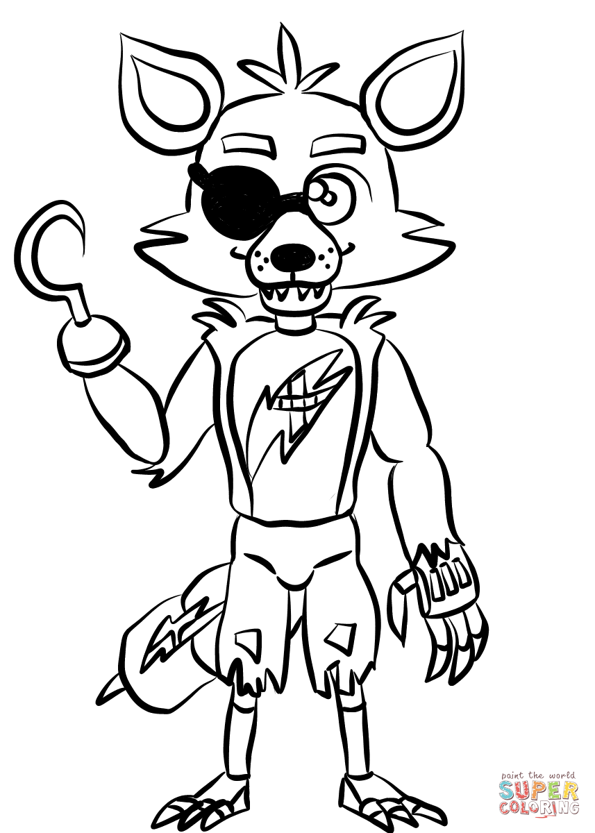 FNAF Foxy coloring page | Free Printable Coloring Pages