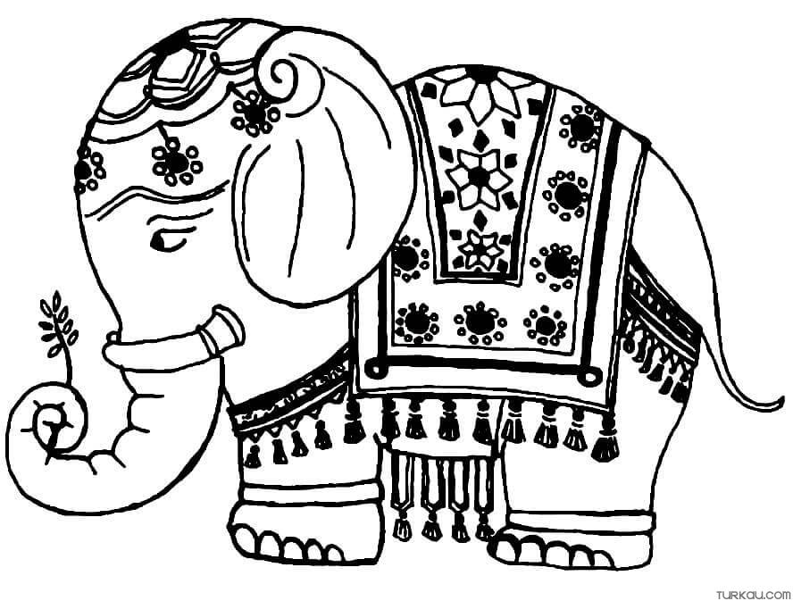 Indian Elephant Mandala Coloring Page » Turkau