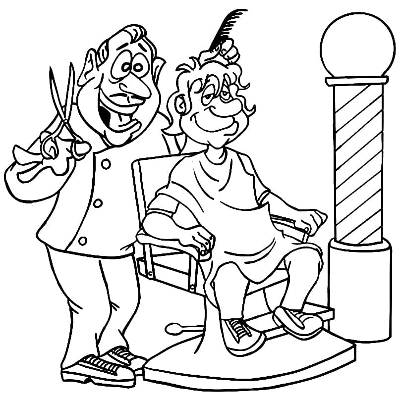 Barber is Smiling Coloring Page - Free Printable Coloring Pages for Kids