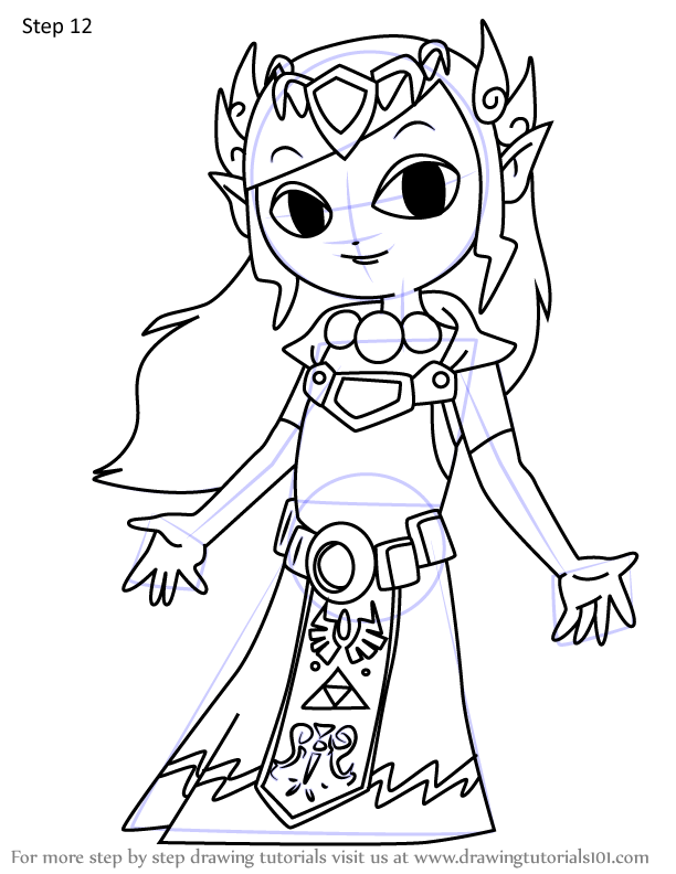 Learn How to Draw Princess Zelda from The Legend of Zelda The Wind Waker (The  Legend of Zelda: The Wind Waker) Step by Step : Drawing Tutorials