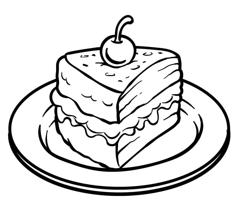 Piece of Cake Coloring Page - Free Printable Coloring Pages for Kids