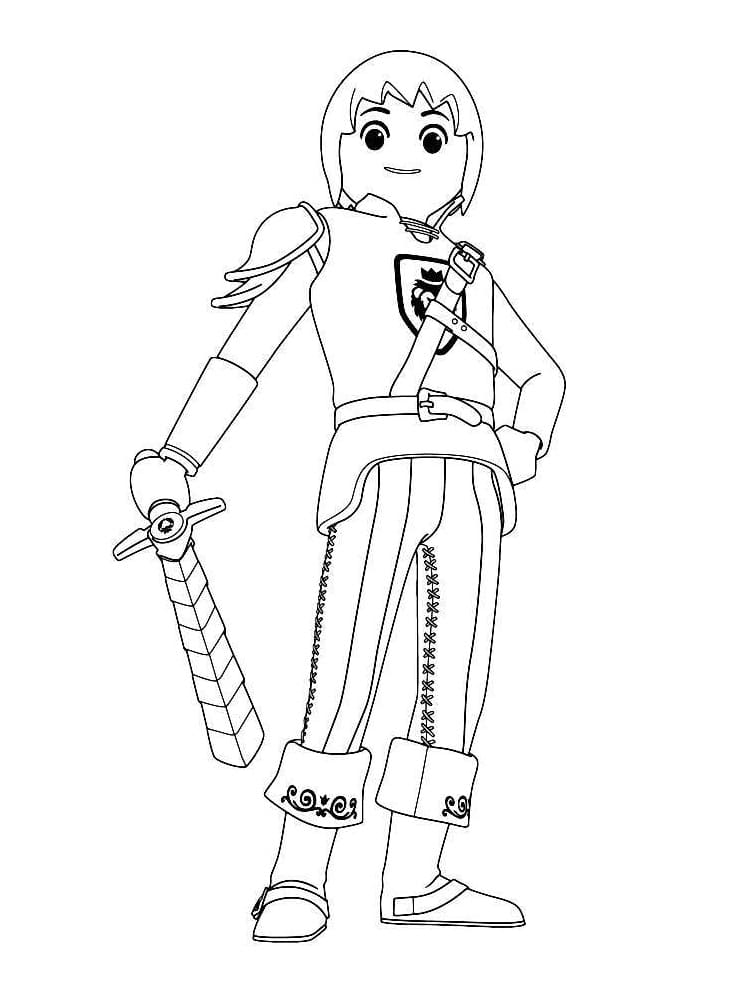 Playmobil Knight Coloring Page - Free Printable Coloring Pages for Kids