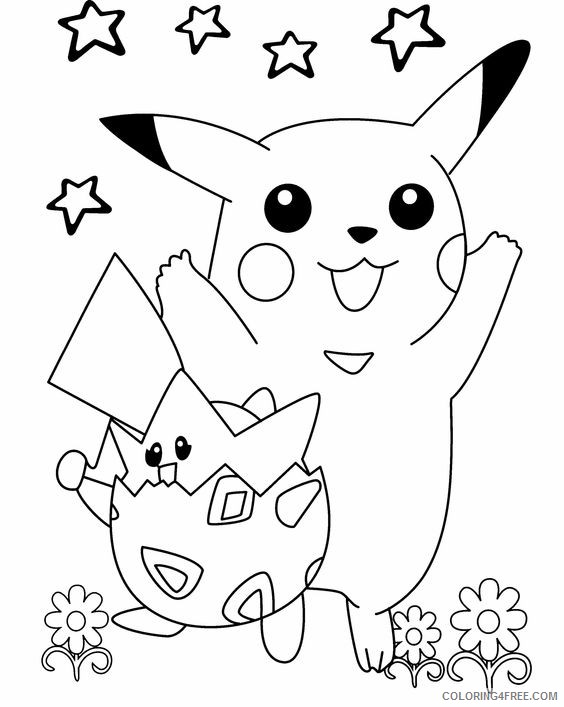 pikachu coloring pages with togepi Coloring4free - Coloring4Free.com