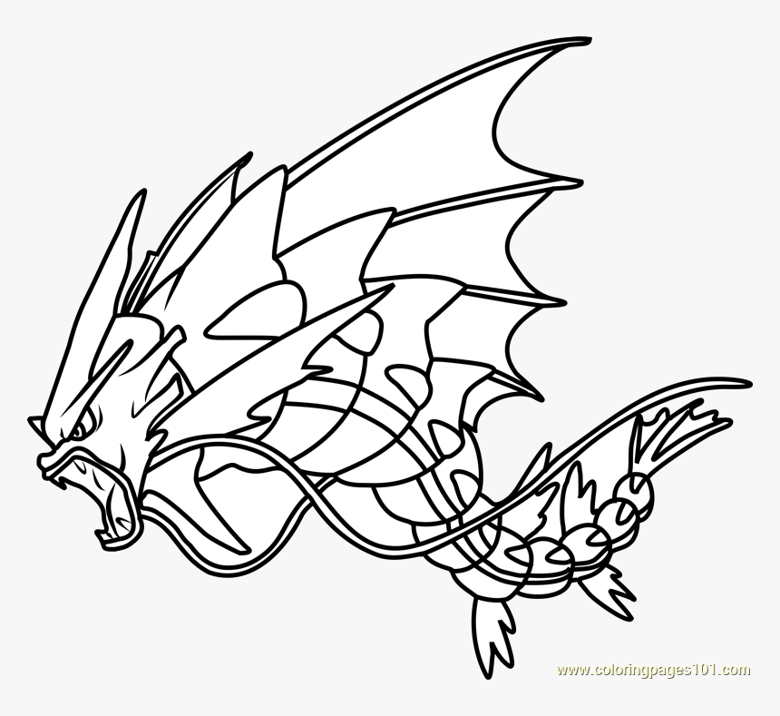 Gyarados Pokemon Coloring Pages Transparent Png - Mega Gyarados Coloring  Page, Png Download , Transparent Png Image - PNGitem