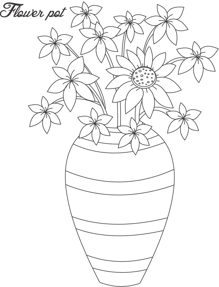 Flower pot coloring page 13