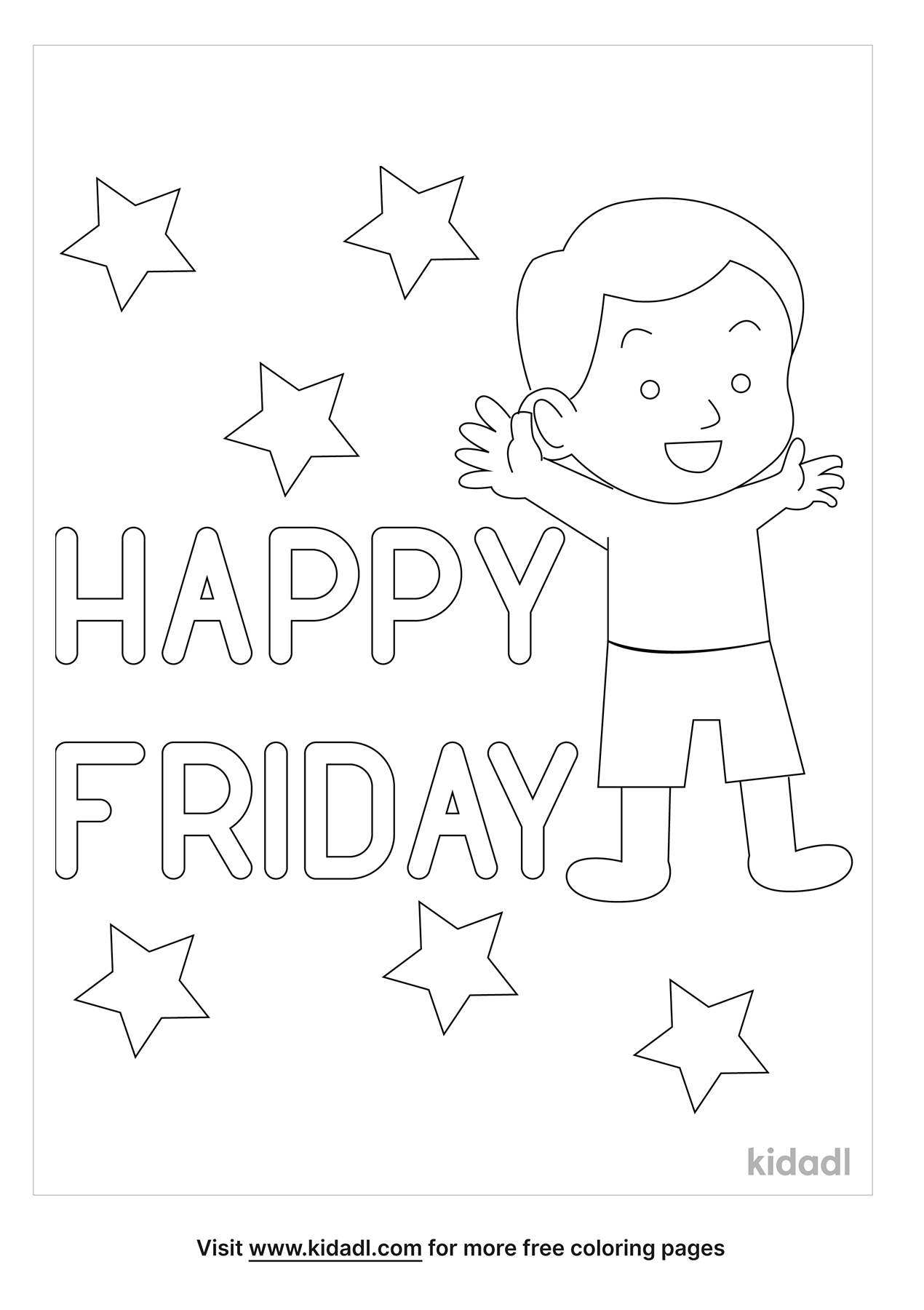 Happy Friday Coloring Pages | Free Seasonal & Celebrations Coloring Pages |  Kidadl