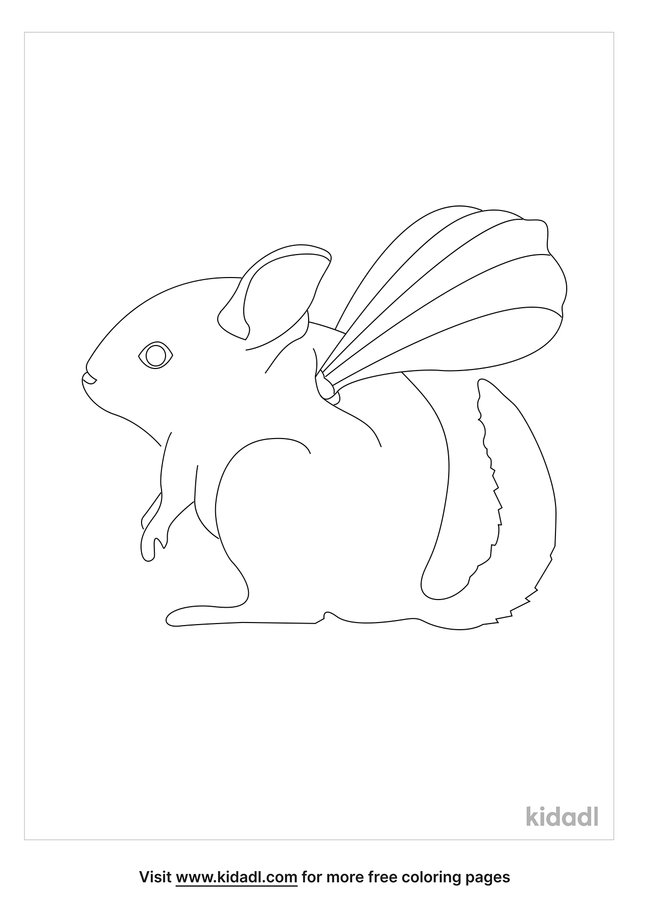 Winged Chinchilla Coloring Pages | Free Fairytales & Stories Coloring Pages  | Kidadl