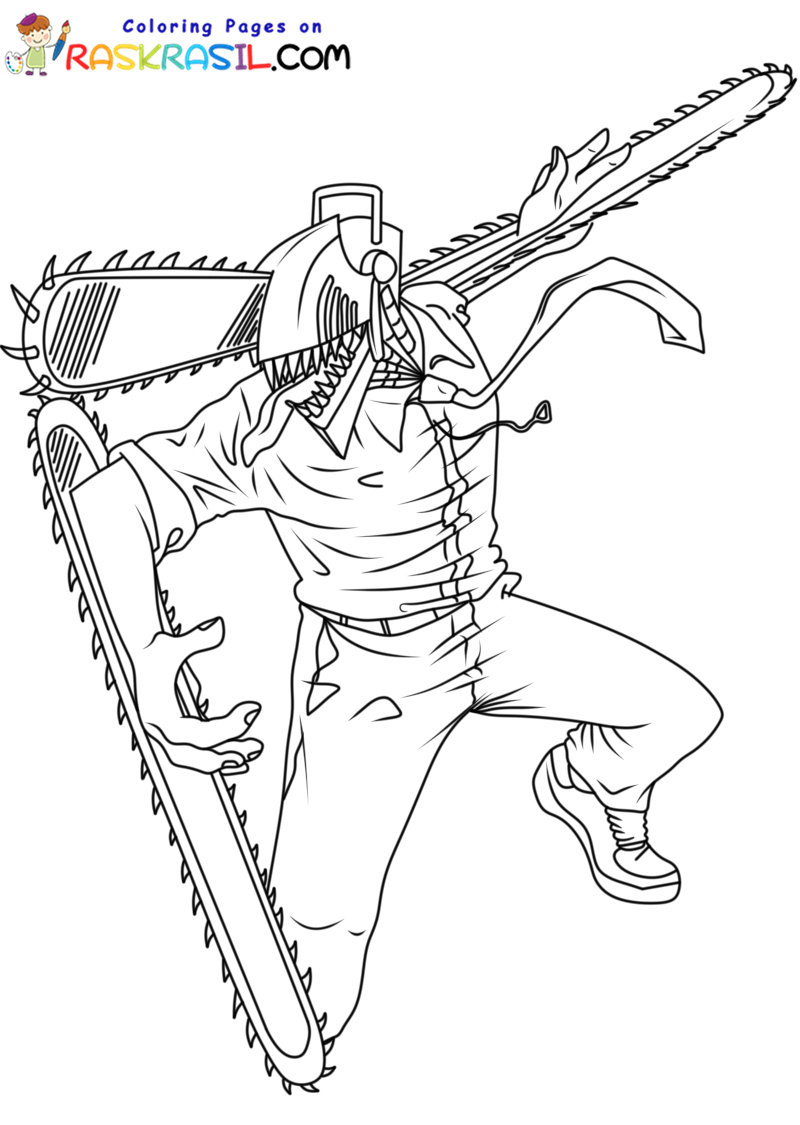 Chainsaw Man Coloring Pages | Raskrasil.com