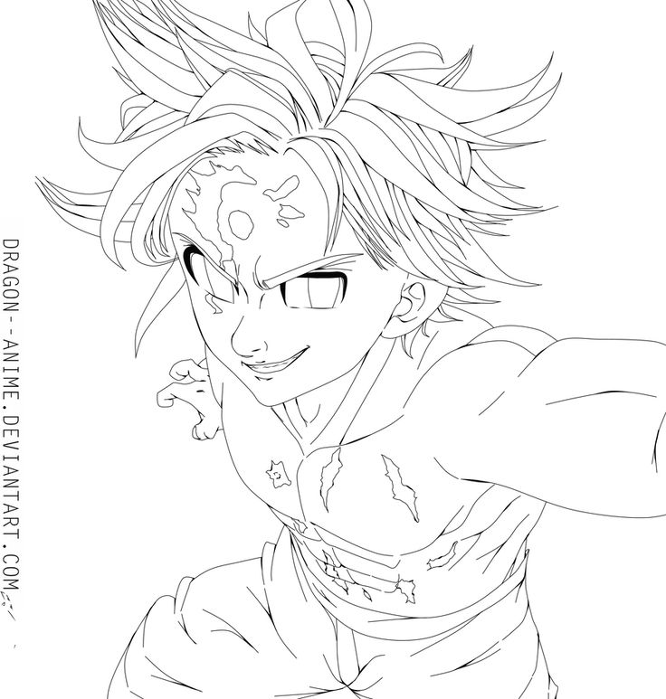 Meliodas | NANATSU NO TAIZAI [ lineart] by  https://www.deviantart.com/dragon--anime on @DeviantArt | Manga coloring  book, Digital art anime, Chibi coloring pages