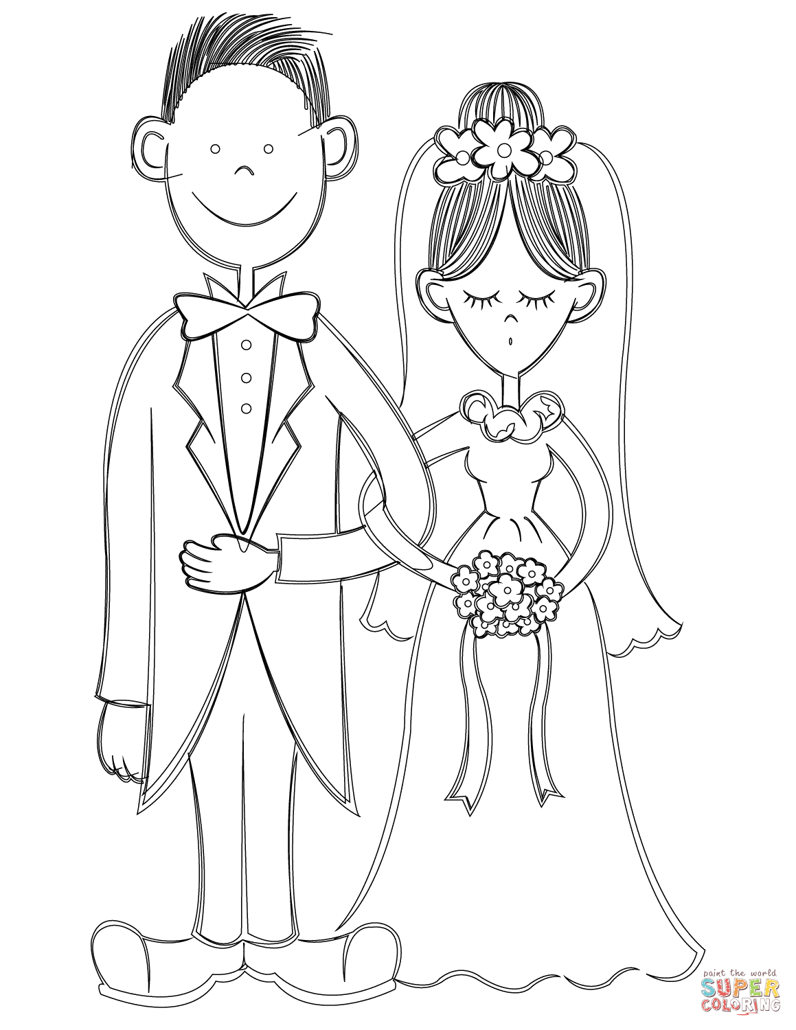 Bride and Groom coloring page | Free Printable Coloring Pages | Wedding  coloring pages, Free printable coloring pages, Printable coloring pages