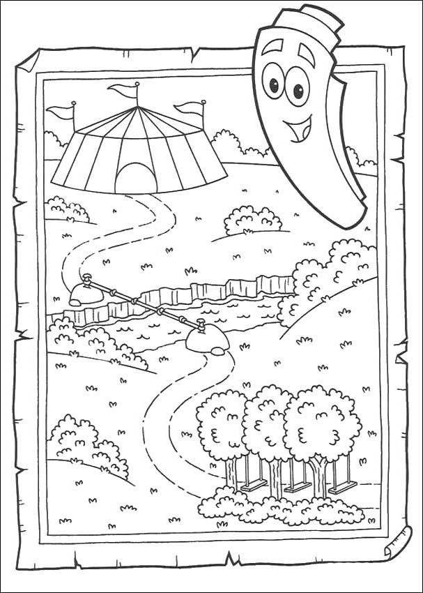 Print Map Dora The Explorer Coloring Page or Download Map Dora The ...