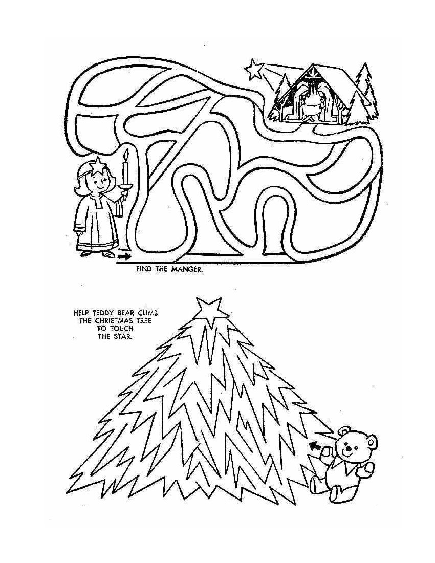Christmas Puzzles Coloring Page