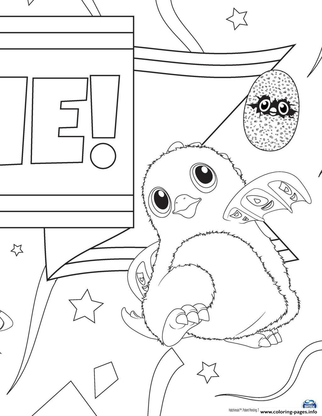 Hatchy Hatchimals Kids Coloring Pages Printable