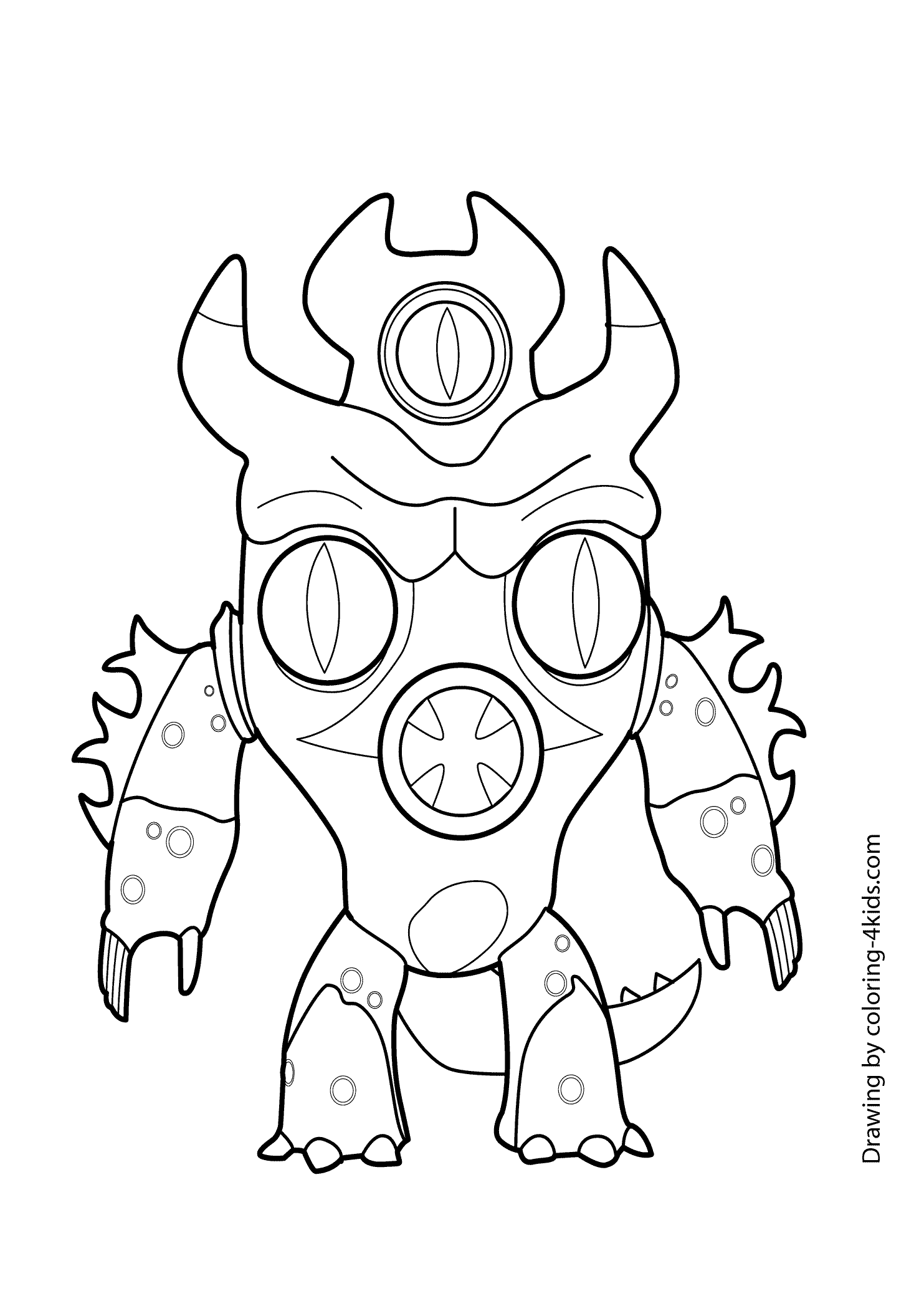 Big hero Fred Zilla coloring page for kids, printable free. Big ...