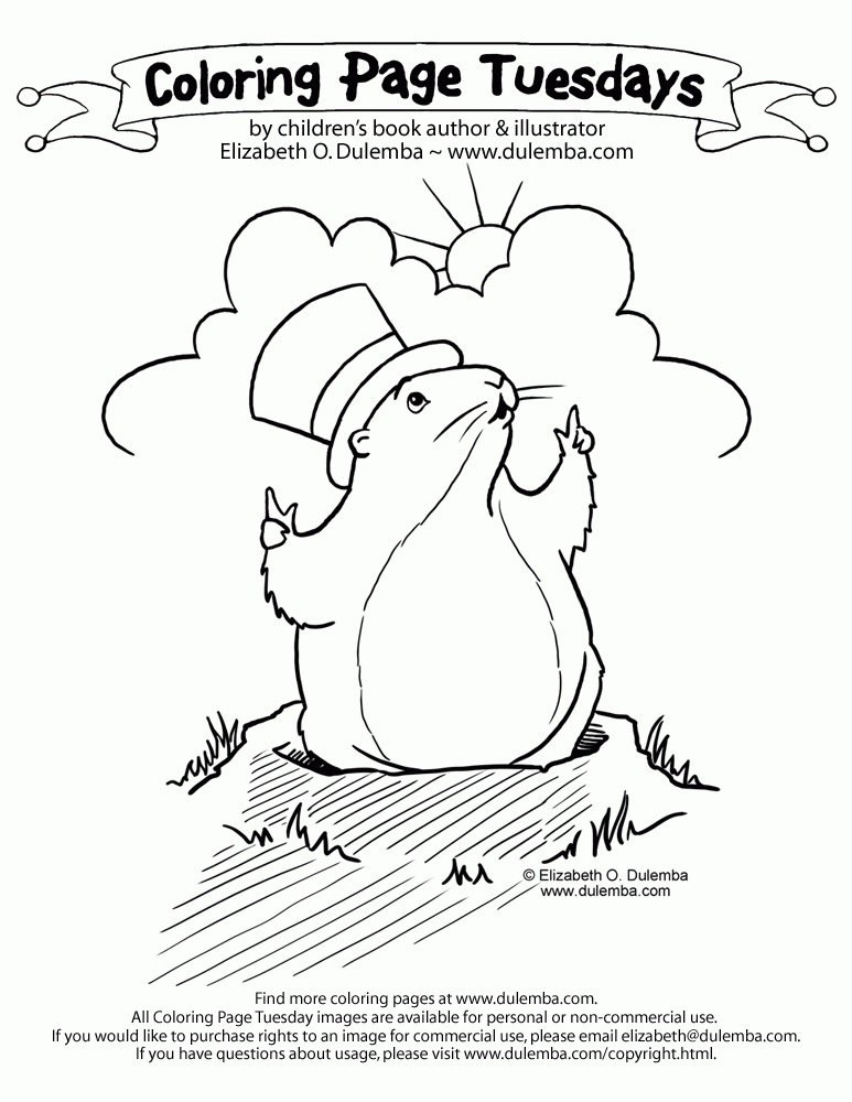 Groundhog day coloring pages to download and print for free