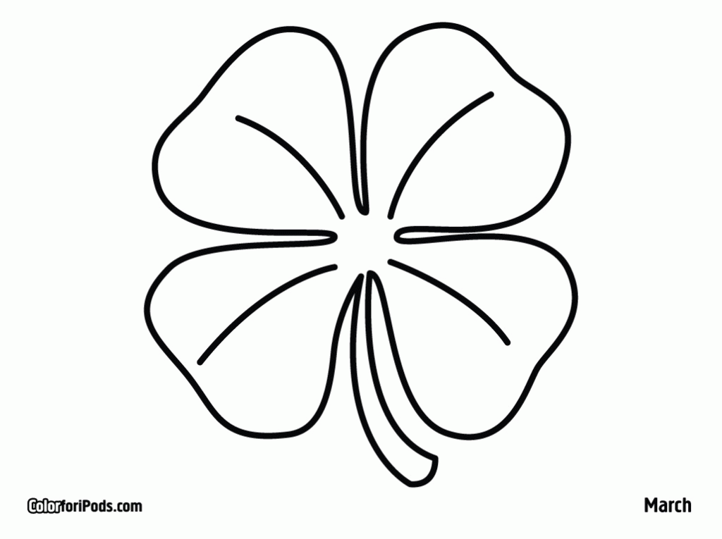 Four Leaf Clover Coloring Page - Free Coloring Pages For KidsFree 