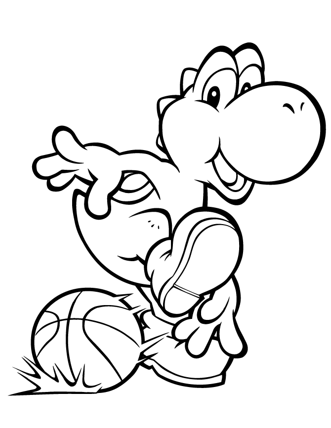 yoshi and friends Colouring Pages