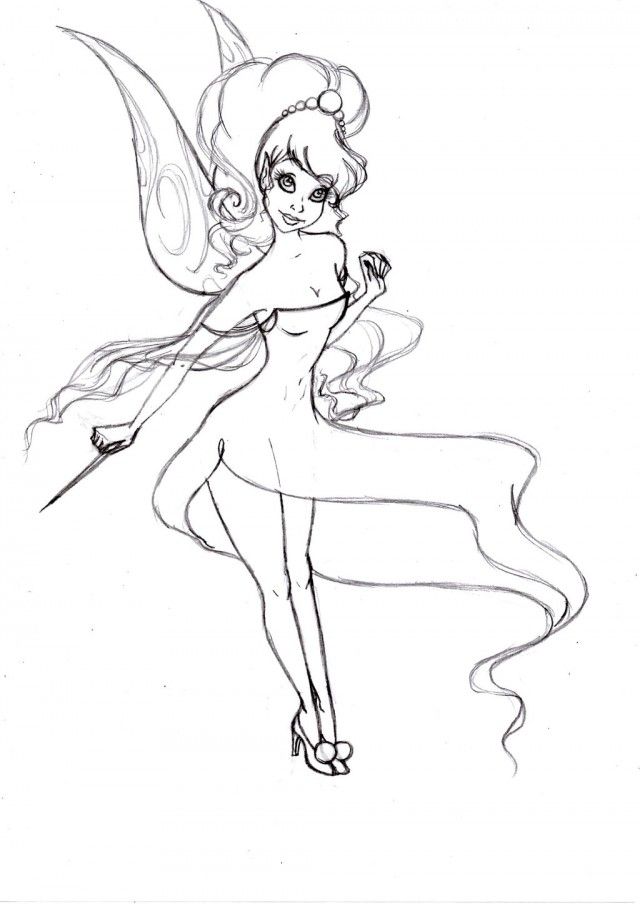 Best Coloring Pages Of Tinkerbell And Her Fairy Friends For Kids 