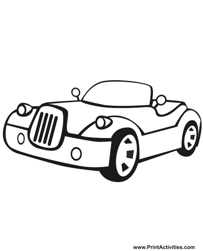 Car Coloring Page of a convertible | coloring pages