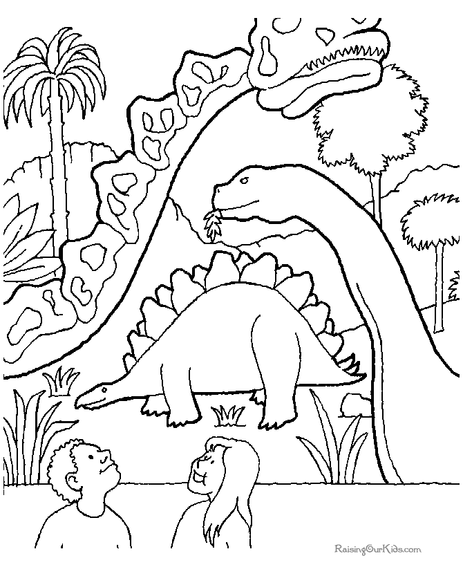 Dinosaur Pages to Print and Color