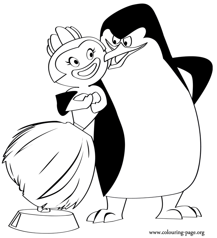 Madagascar - Penguin Skipper and a bobble-head hula doll coloring page