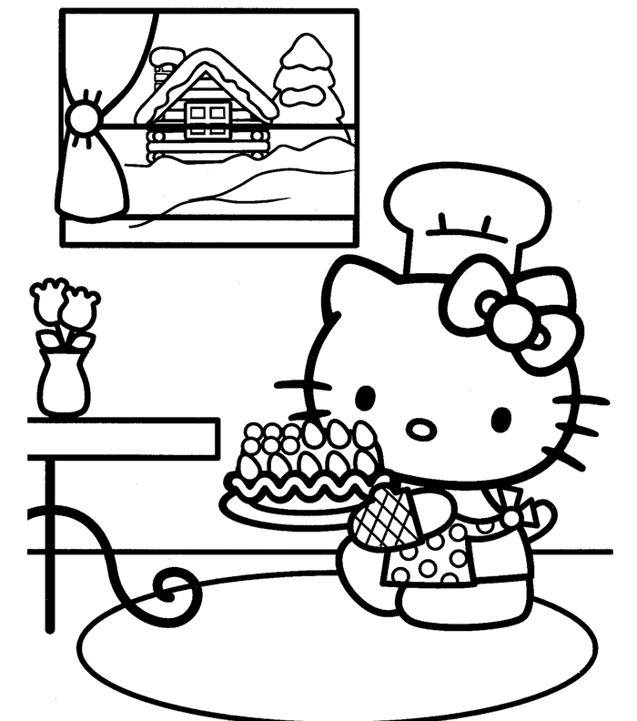 Download Hello Kitty Coloring Pages Birthday Cake Or Print Hello 
